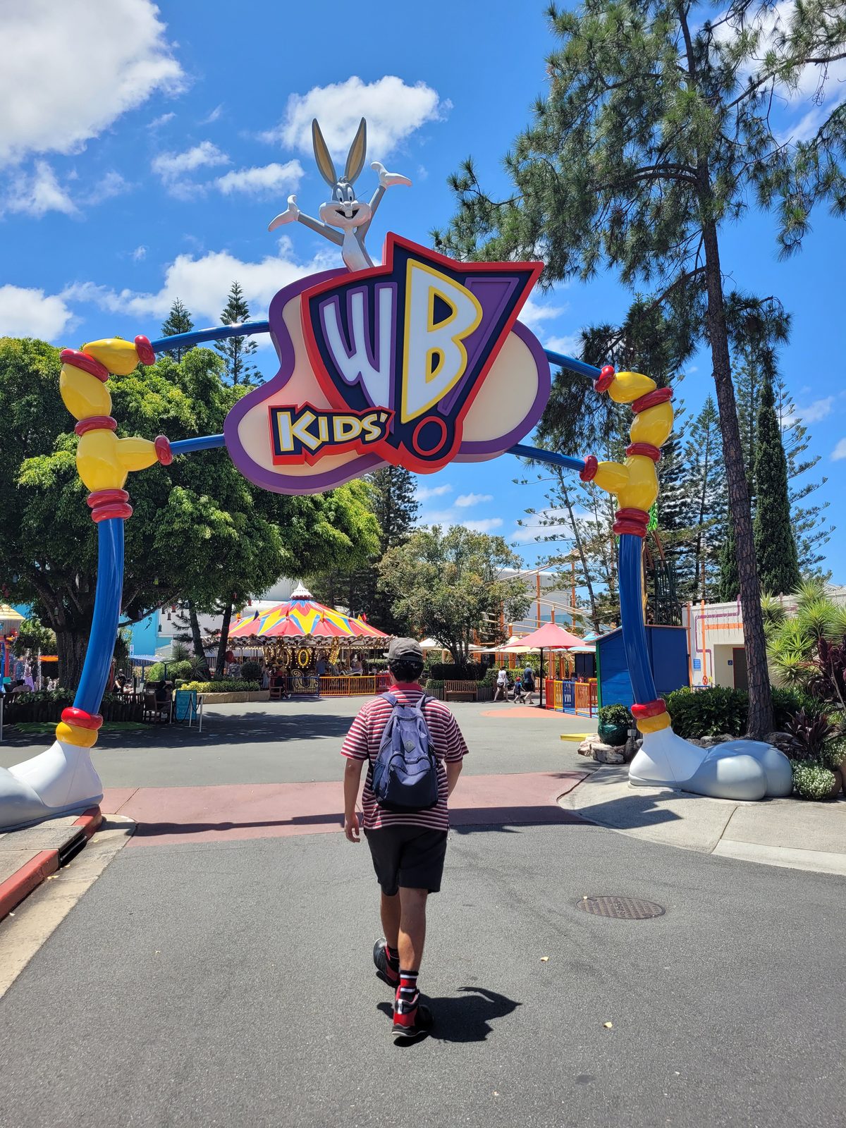 A participant exploring Warner Bros. Movie World on the Gold Coast